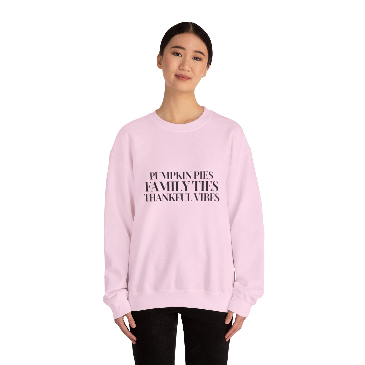 Thankful Vibes Pumpkin Pie Crewneck Sweatshirt