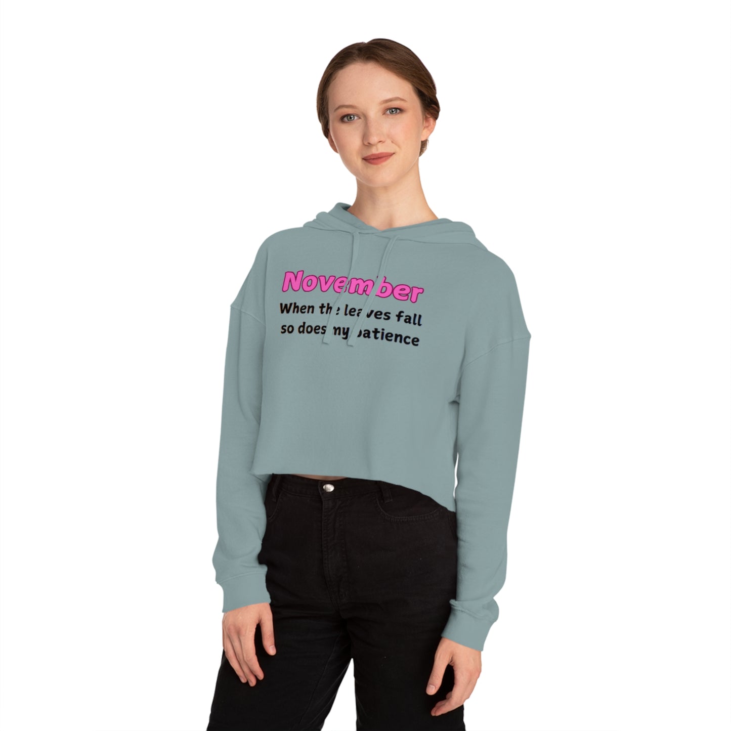 Cropped Hoodie November Leaves Fall Patients Women