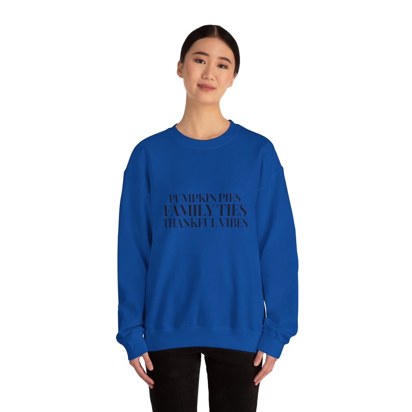 Thankful Vibes Pumpkin Pie Crewneck Sweatshirt