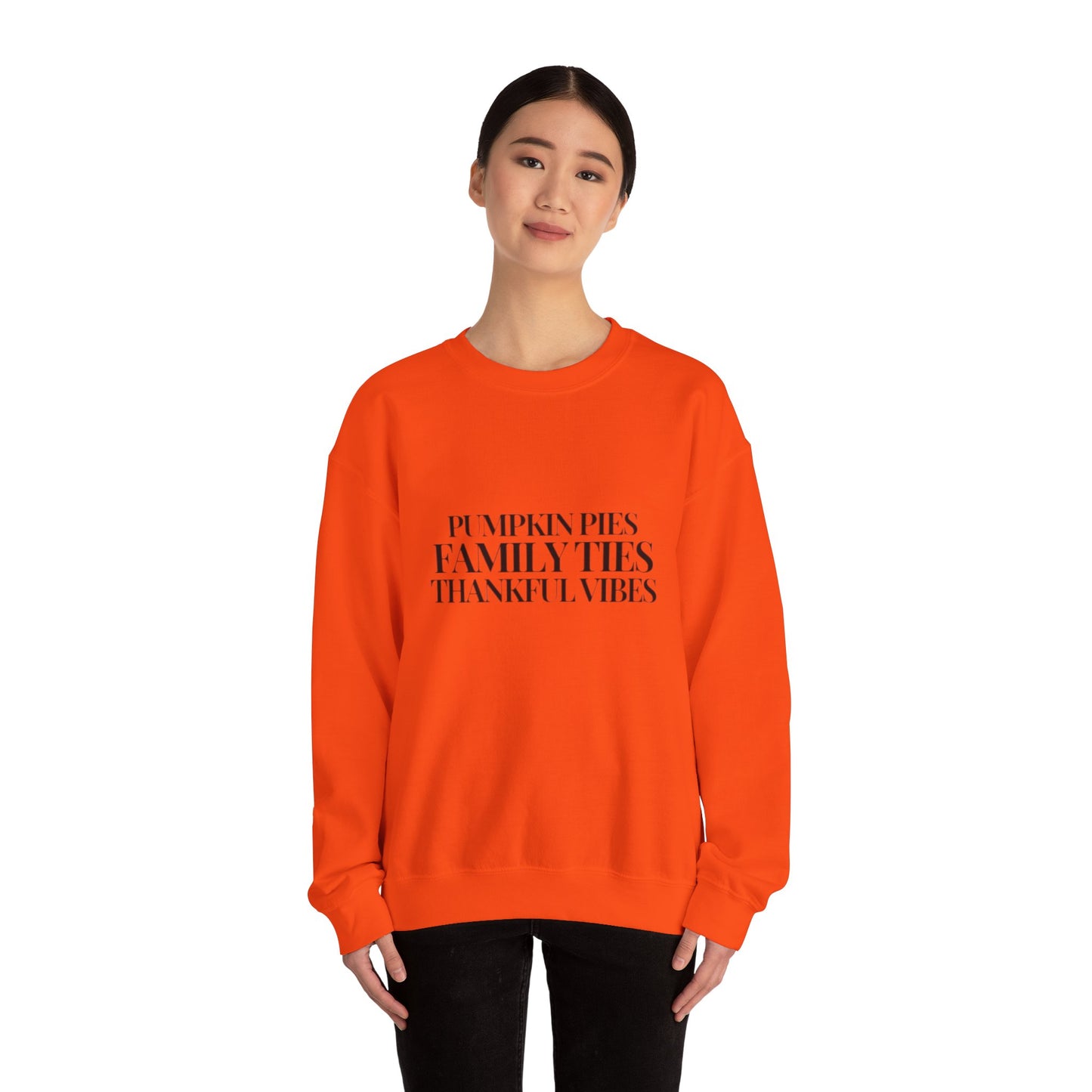 Thankful Vibes Pumpkin Pie Crewneck Sweatshirt