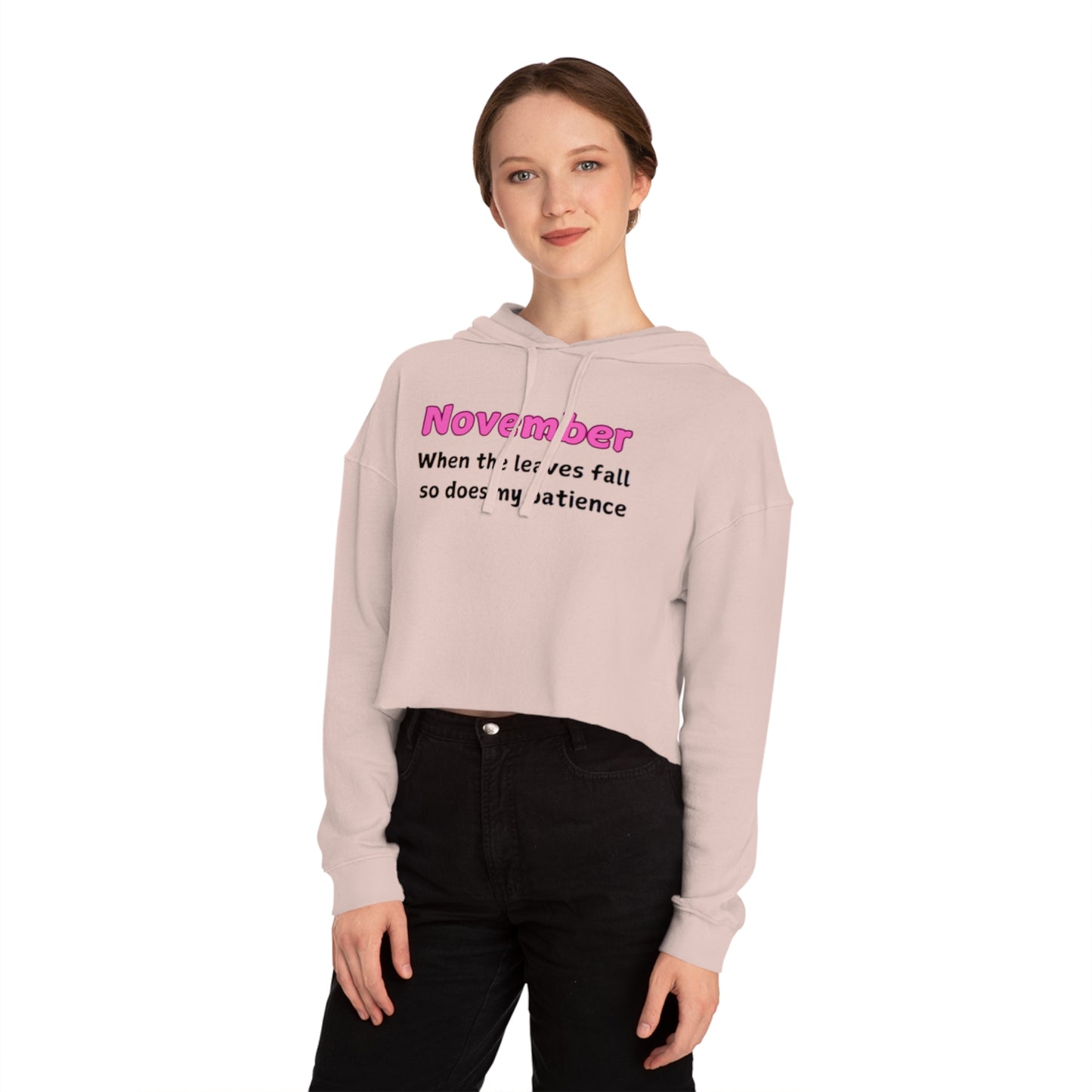 Cropped Hoodie November Leaves Fall Patients Women