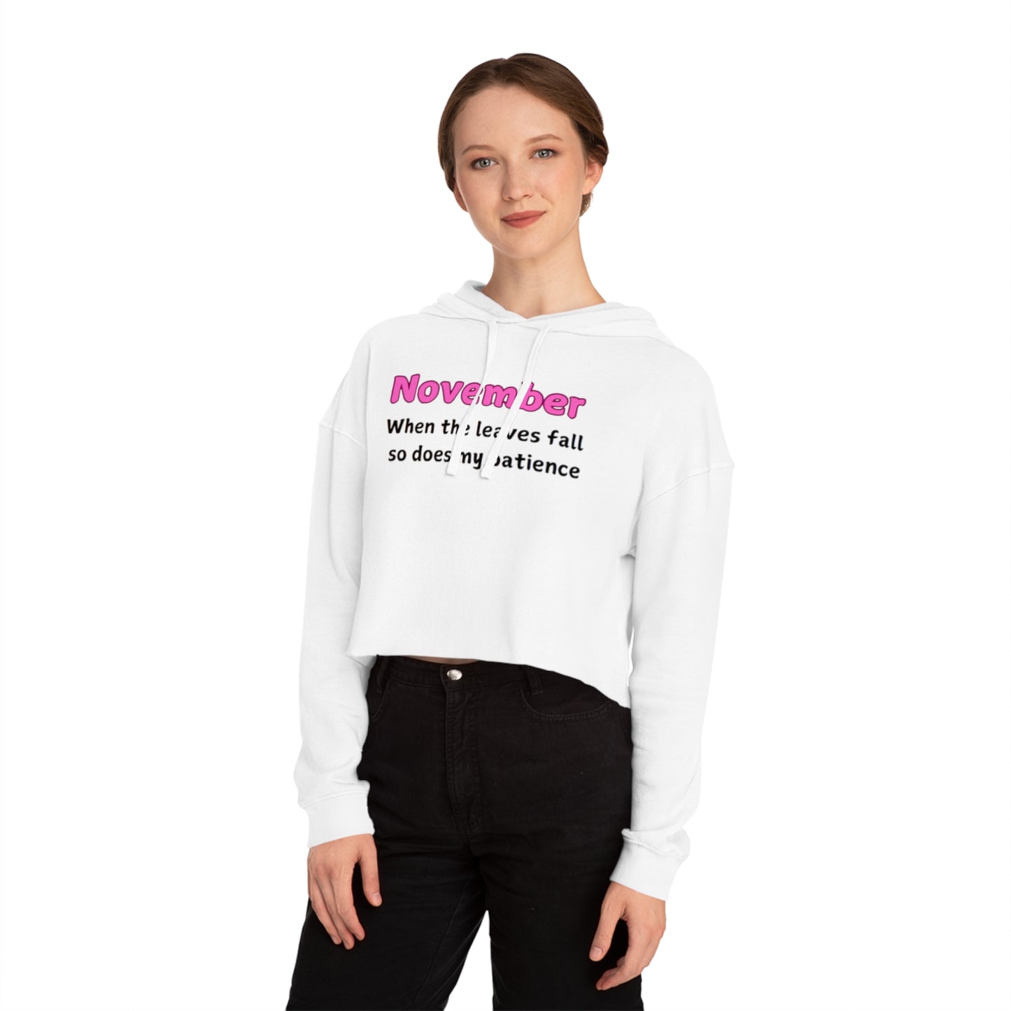 Cropped Hoodie November Leaves Fall Patients Women