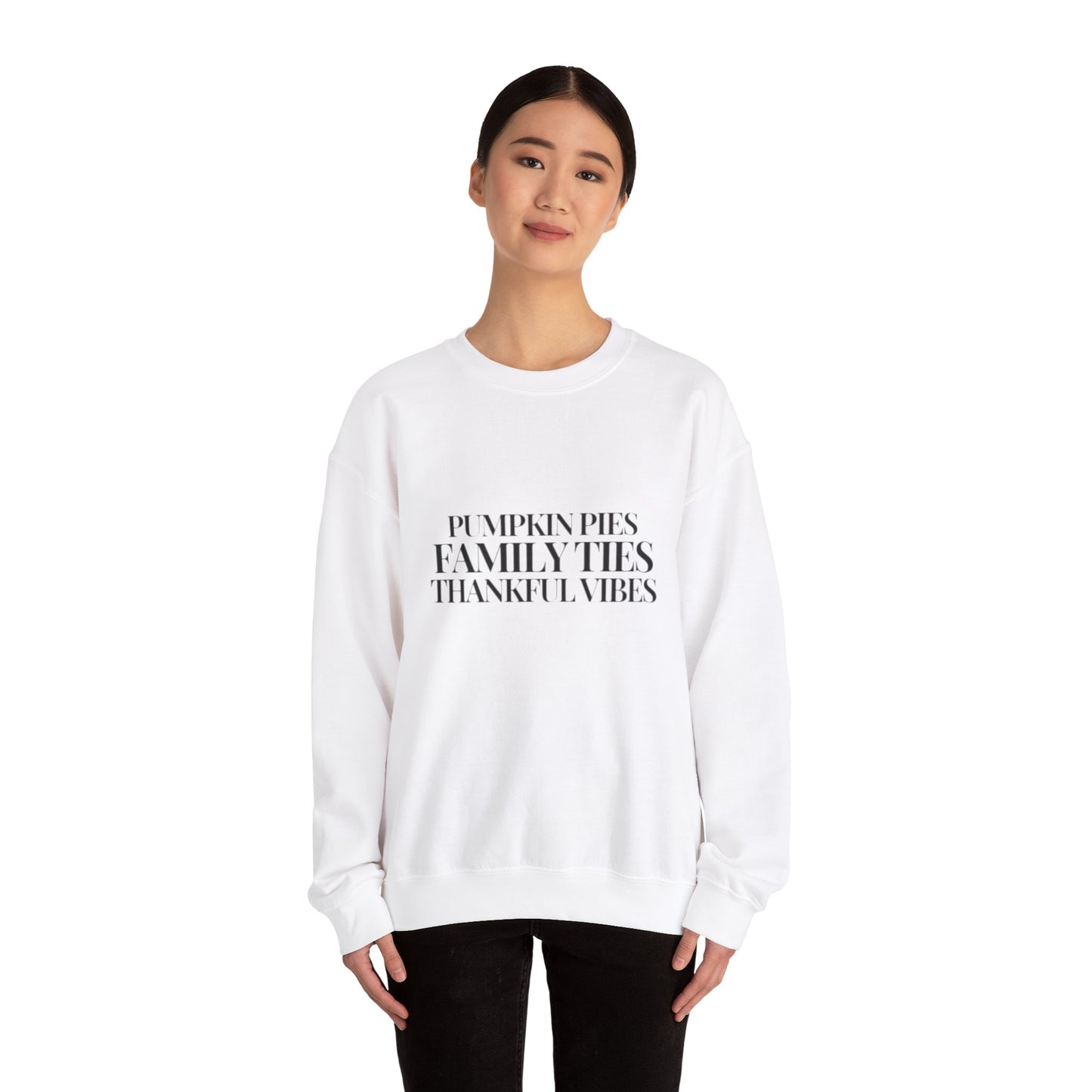 Thankful Vibes Pumpkin Pie Crewneck Sweatshirt